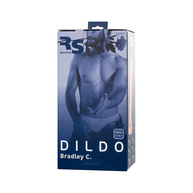 Фаллоимитатор RealStick Silicone Bradley C, телесный, 18,5 см