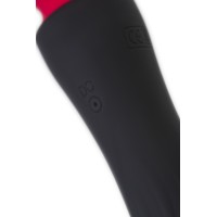 Двусторонний вибромассажер Black&Red by Toyfa, силикон, черный, 21 см