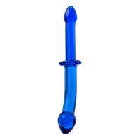 Двусторонний фаллоимитатор Sexus Glass, стекло, синий, 25 см