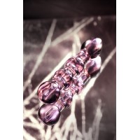 Двусторонний фаллоимитатор Sexus Glass, стекло, розовый, 18 см