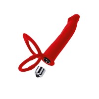 Насадка на пенис для двойного проникновения Black&Red by TOYFA, силикон, красная, 19 см