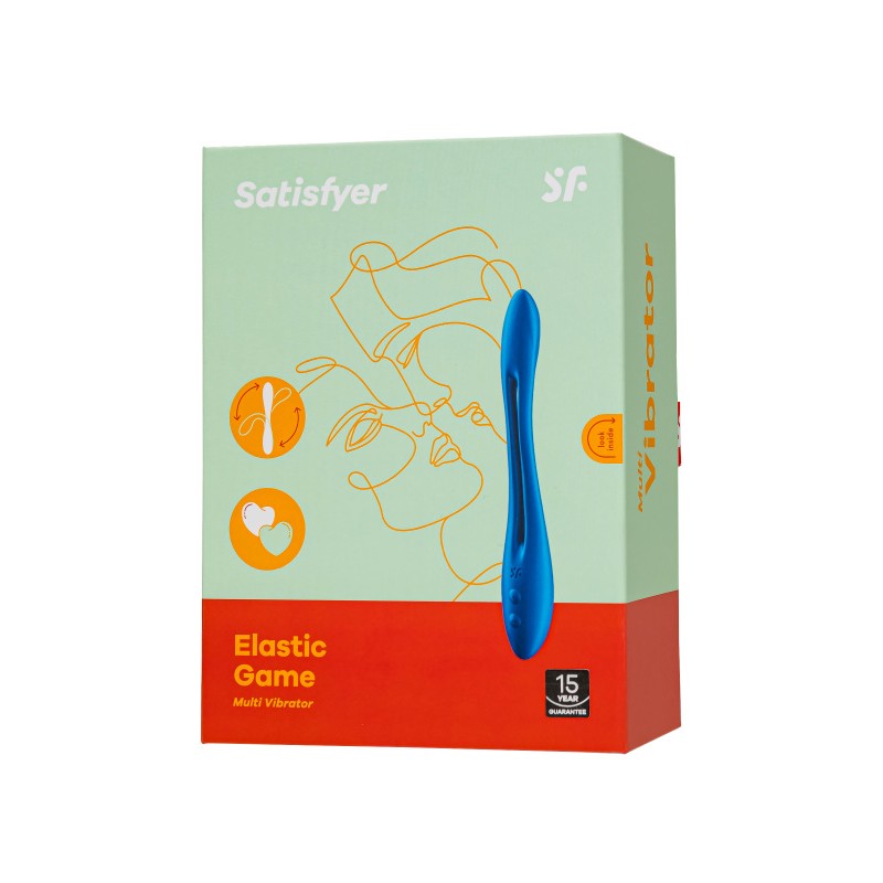 Гибкий вибратор с фиксацией формы Satisfyer Elastic Game, синий, 20 см