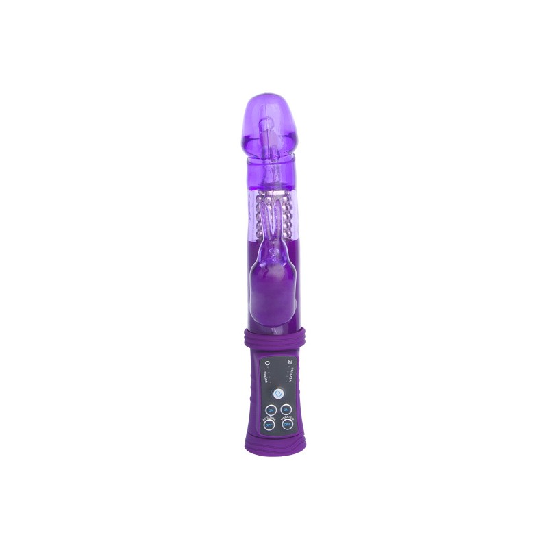 Вибратор с клиторальным стимулятором A-Toys by TOYFA, TPR, фиолетовый, 22 см