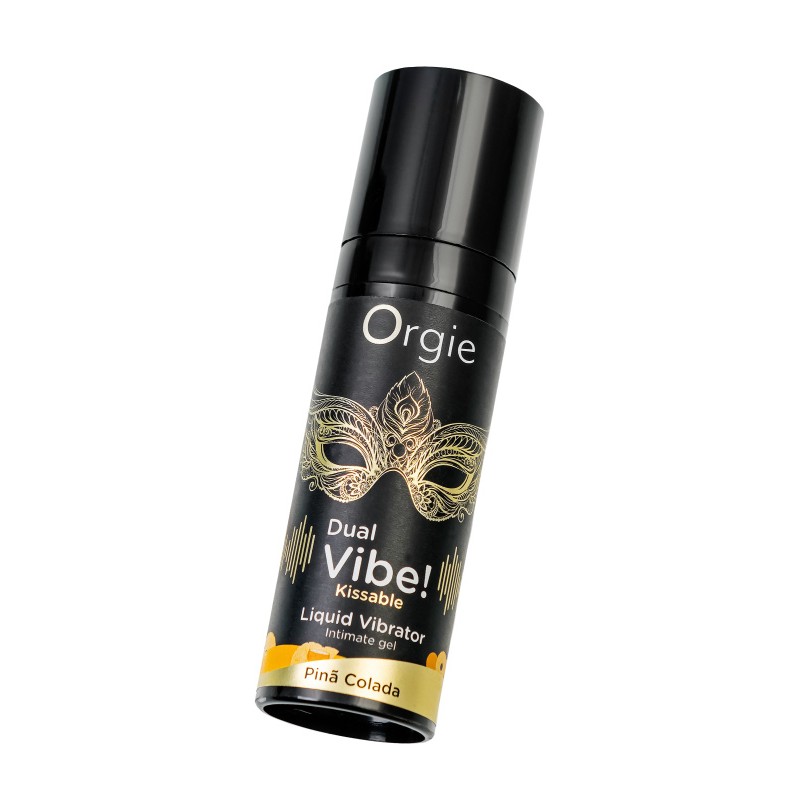 Съедобный гель с эффектом вибрации Orgie DUAL VIBE! - KISSABLE, со вкусом пина колада, 15 мл