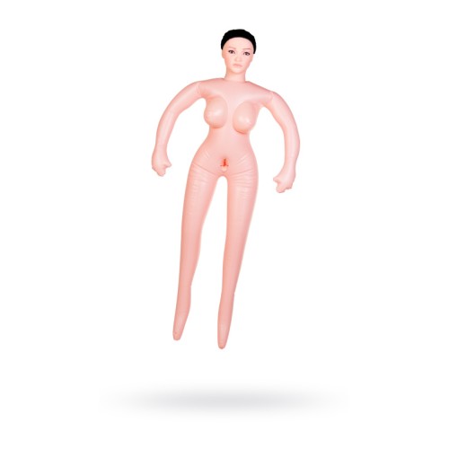 Кукла надувная Dolls-X by TOYFA Медсестра Emilia, реалистичная голова,брюнетка, с двумя отверстиями