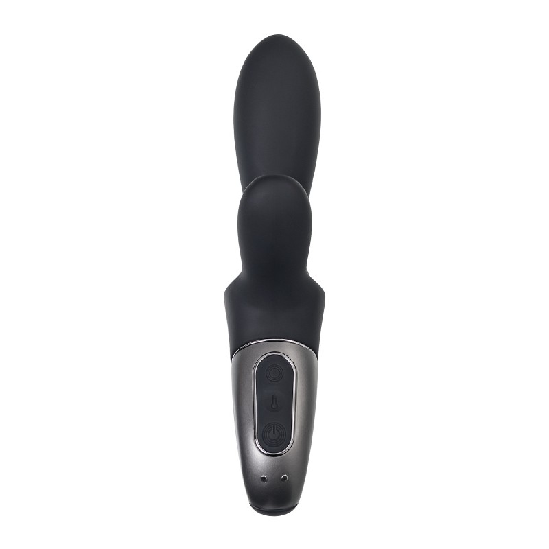Вибростимулятор-унисекс с подогревом Satisfyer Heated Climax+ Connect App, черный, 20,7 см