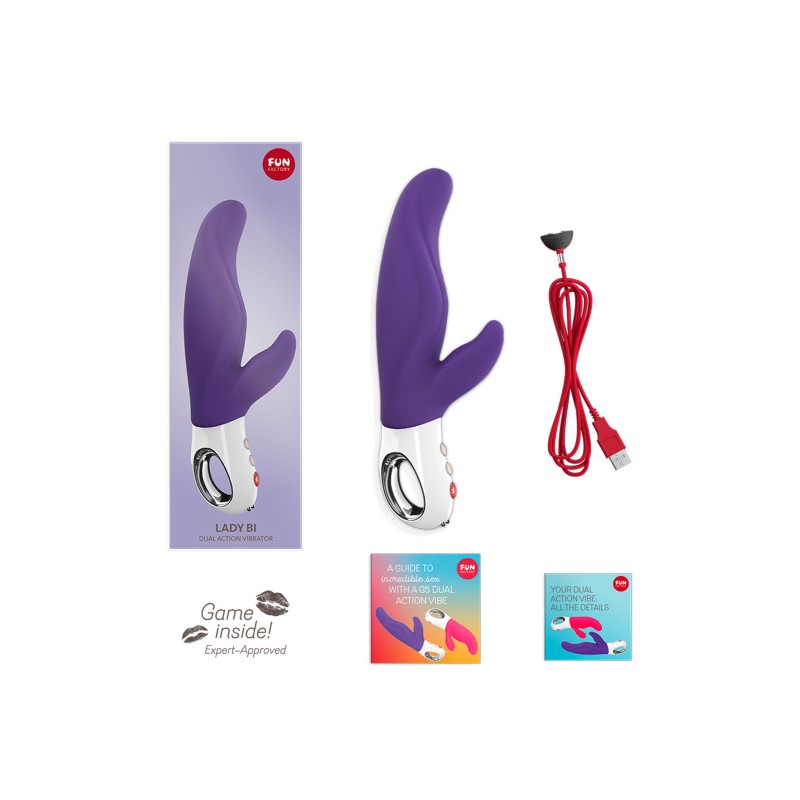 Вибратор Fun Factory LADY BI, силикон, фиолетовый, 22 см