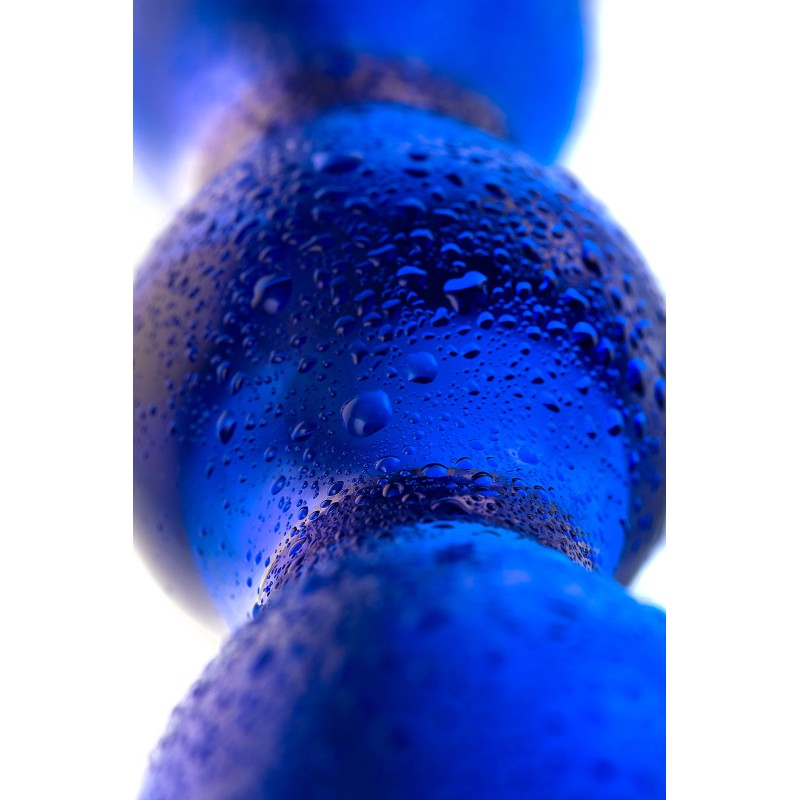 Двусторонний фаллоимитатор Sexus Glass, стекло, синий, 20,5 см