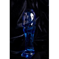 Анальный фаллоимитатор Sexus Glass, стекло, синий, 13 см