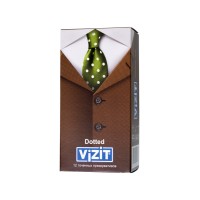 Презервативы Vizit, точечные, латекс, 18 см, 5,2 см, 12 шт.
