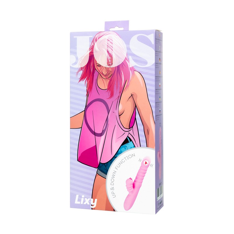 Вибратор JOS Lixy, с функцией Up&Down, силикон, розовый, 23 см