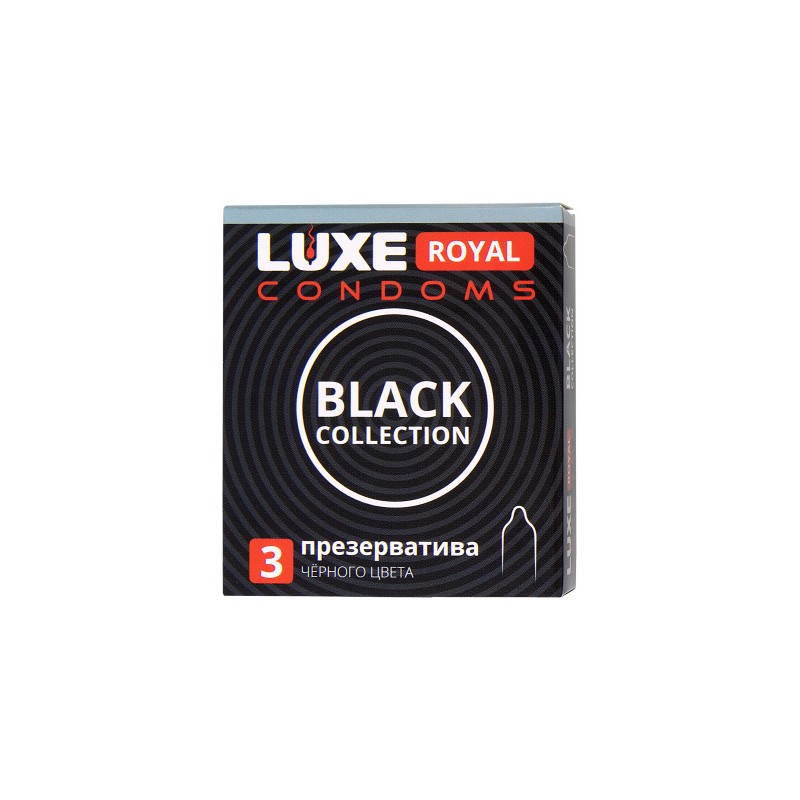 Презервативы Luxe, royal black collection, латекс, гладкие, 18 см, 5,2 см, 3 шт.