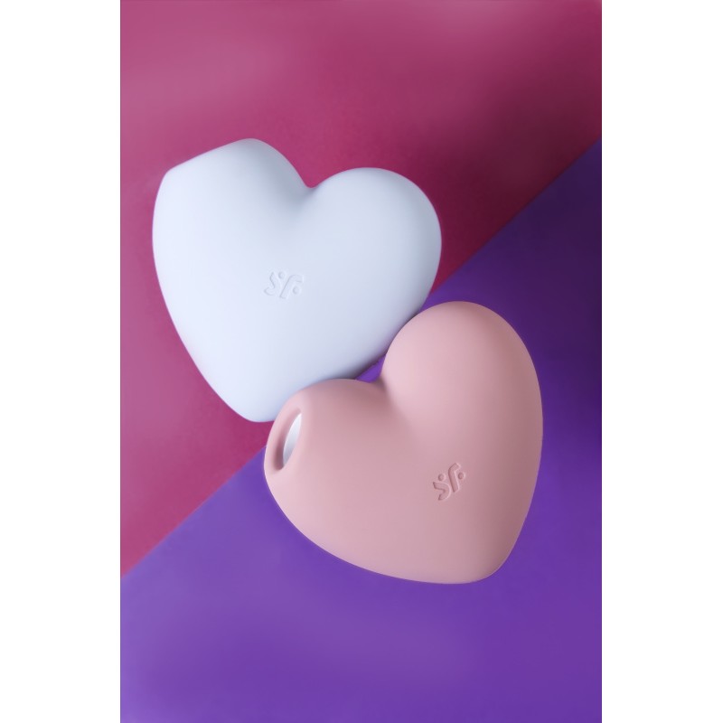 Вакуум-волновой стимулятор клитора с вибрацией Satisfyer Cutie Heart, силикон, розовый, 7,7 см