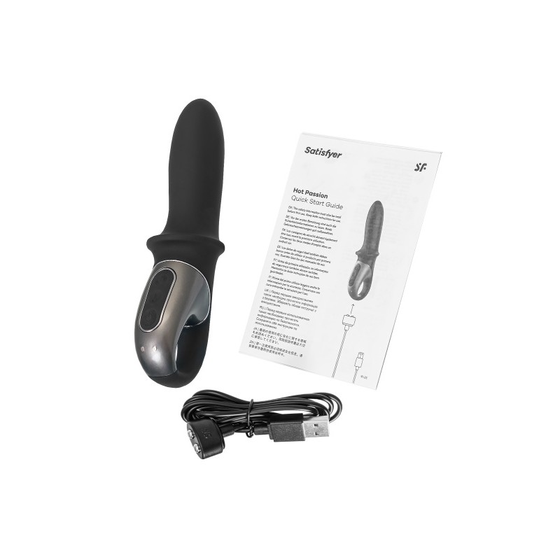 Фото  Анальный вибратор с нагревом Satisfyer Hot Passion Connect App, силикон, черный, 18 см