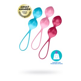 Набор вагинальных шариков Satisfyer Balls C03 Double, силикон, ассорти, Ø 3 см.