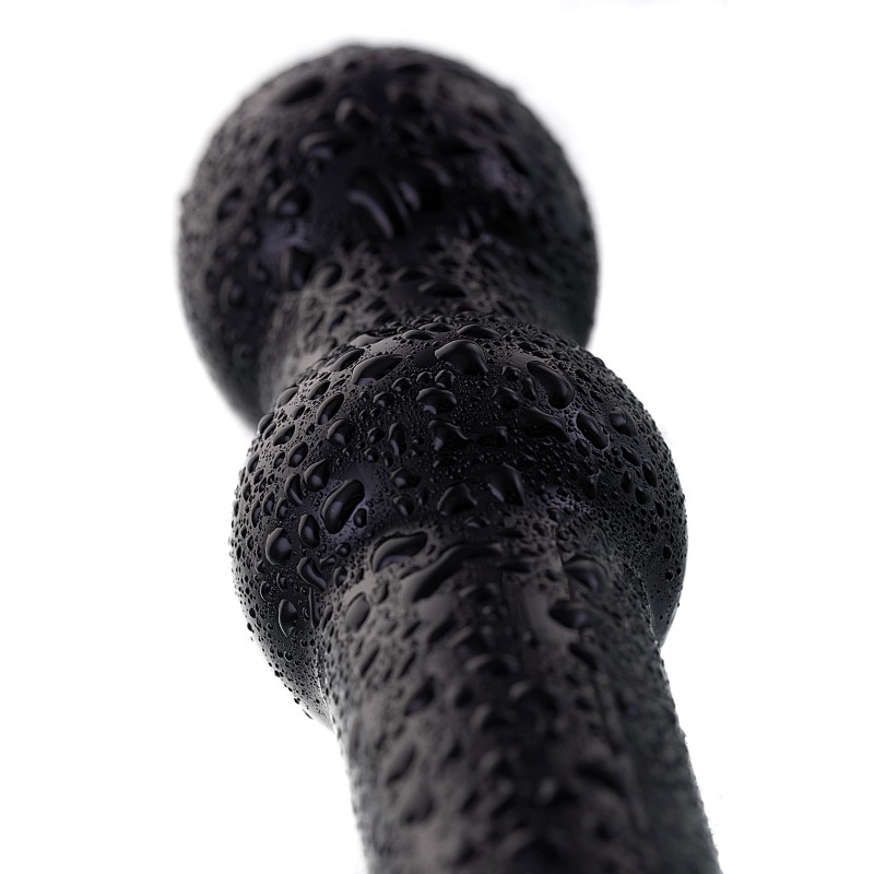 Нереалистичный фаллоимитатор Sexus Glass, стекло, черный, 19 см