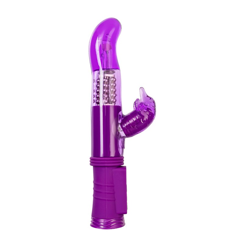 Вибратор с клиторальным стимулятором A-Toys by TOYFA, TPR, фиолетовый, 22,5 см