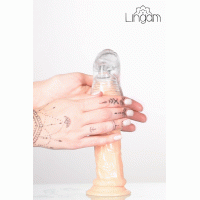 Мастурбатор нереалистичный Lingam by TOYFA Indira, TPE, прозрачный, 14 см