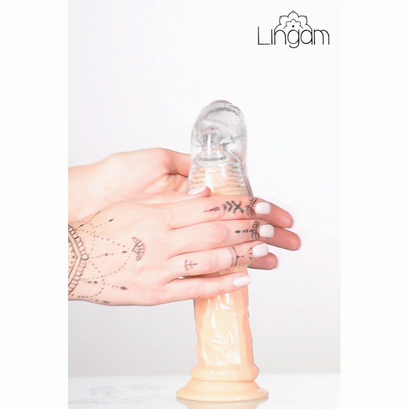 Мастурбатор нереалистичный Lingam by TOYFA Indira, TPE, прозрачный, 14 см