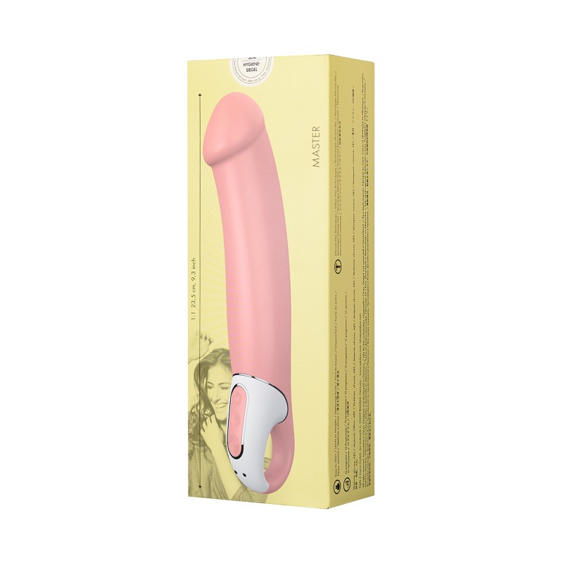 Нереалистичный вибратор Satisfyer Master, силикон, бежевый, 23,5 см.