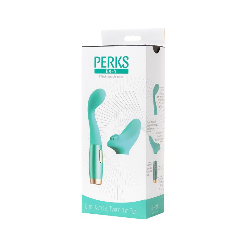 Нереалистичный вибратор Le Stelle PERKS SERIES EX-4, силикон, голубой, 16,5 см