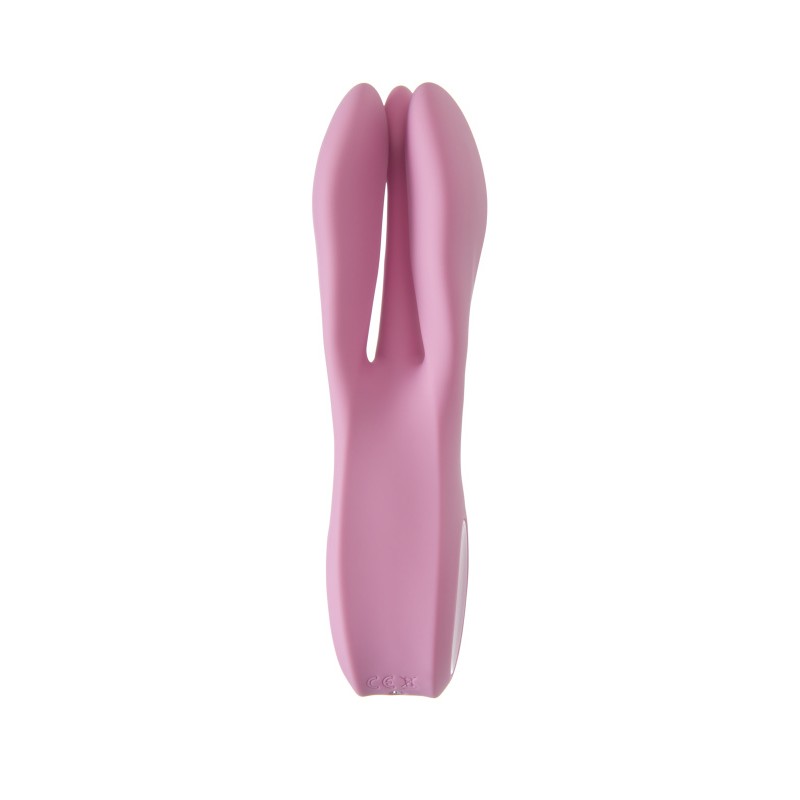 Вибростимулятор Satisfyer Threesome 1, силикон, розовый, 14 см