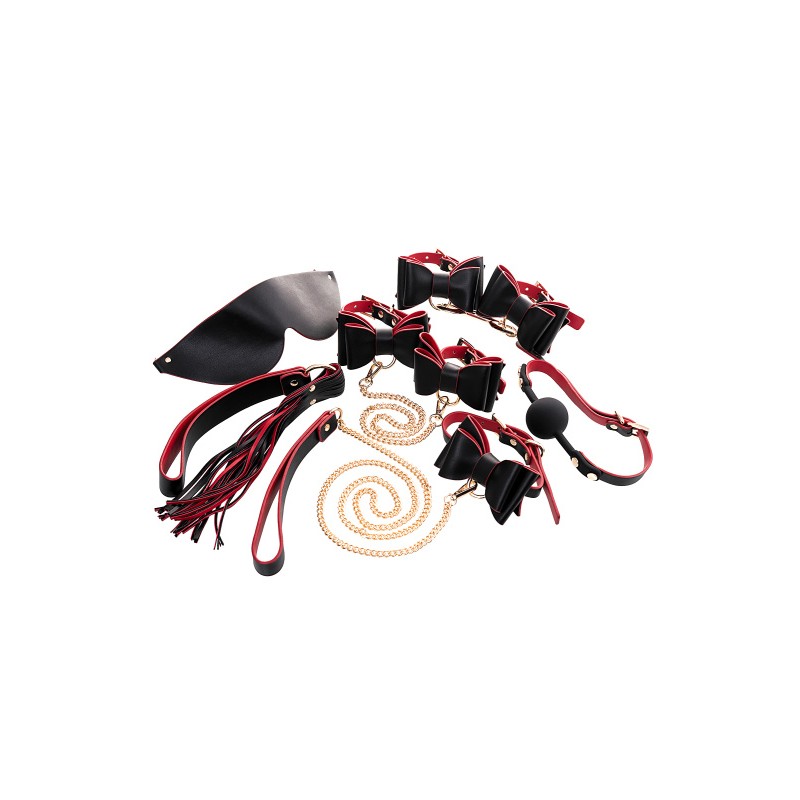 Бондажный набор Toyfa Theatre Bow-tie, PU-кожа, черный