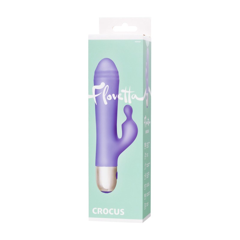 Вибратор с клиторальной стимуляцией Flovetta CROCUS, силикон, фиолетовый, 17,5 см