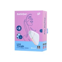 Вакуум-волновой стимулятор с вибрацией Satisfyer Love Triangle Connect App, силикон, белый, 8,8 см