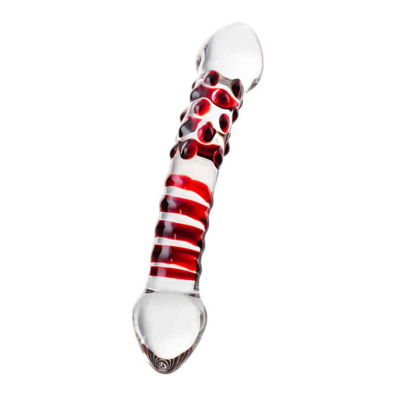 Двусторонний фаллоимитатор Sexus Glass, стекло, прозрачный, 21 см