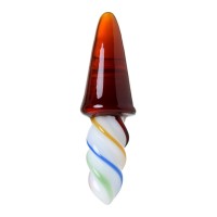 Двусторонний фаллоимитатор Sexus Glass, стекло, коричневый, 16 см