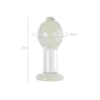 Анальная втулка Sexus Glass светящаяся в темноте, стекло, прозрачная, 6,5 см