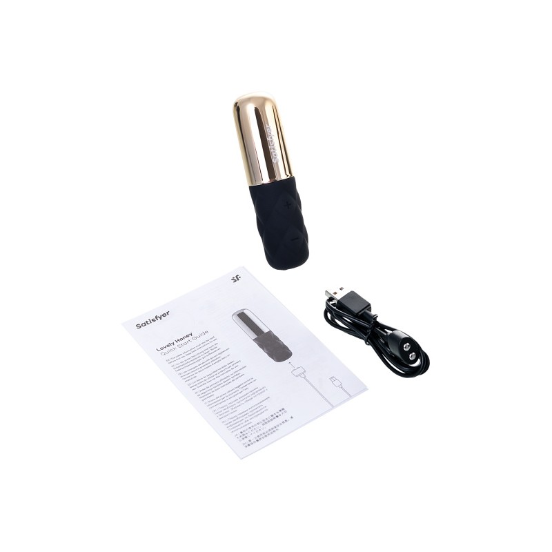 Вибромассажер Satisfyer Sparkling Darling, силикон, черный, 11,4 см.