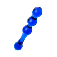 Двусторонний фаллоимитатор Sexus Glass, стекло, синий, 20,5 см