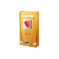 Презервативы Masculan, 5 ultra, золотые, 19 см, 5,3 см, 10 шт.