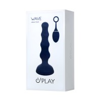 Анальная вибровтулка O'Play Wave с пультом ДУ, силикон, синий, 15,5 см.