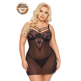 Комбинация и стринги SoftLine Collection Aldona, черный, XL