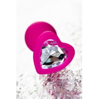 Анальная втулка ToDo by Toyfa Diamond Heart, силикон, розовая, 7 см, Ø 2,8 см
