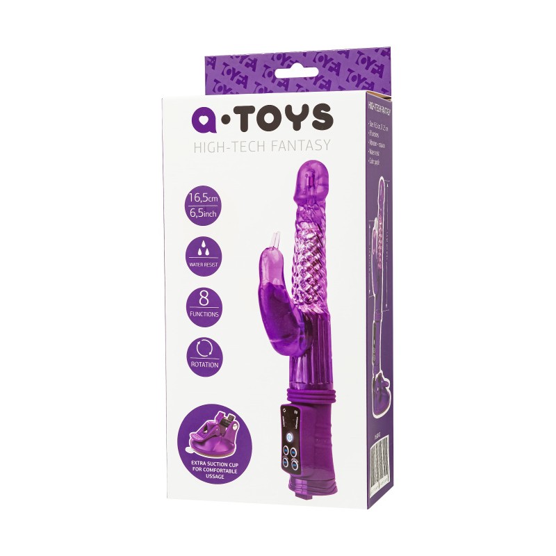 Вибратор с клиторальным стимулятором A-Toys by TOYFA High-Tech fantasy, TPR, фиолетовый, 24 см