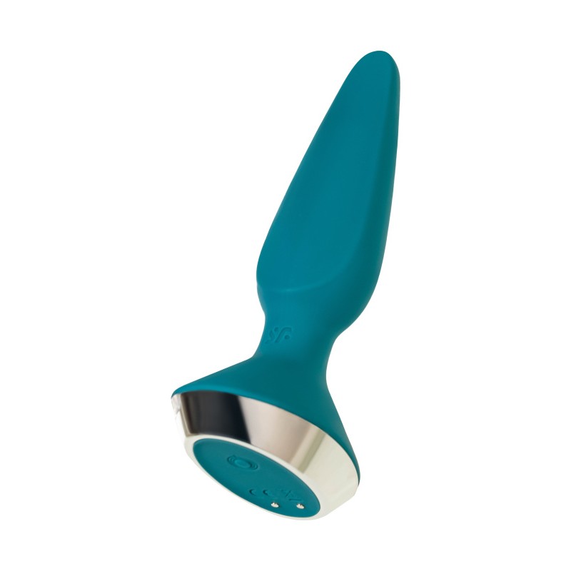 Анальная вибровтулка Satisfyer Plug-ilicious 1 Connect App, зеленая, 10 см
