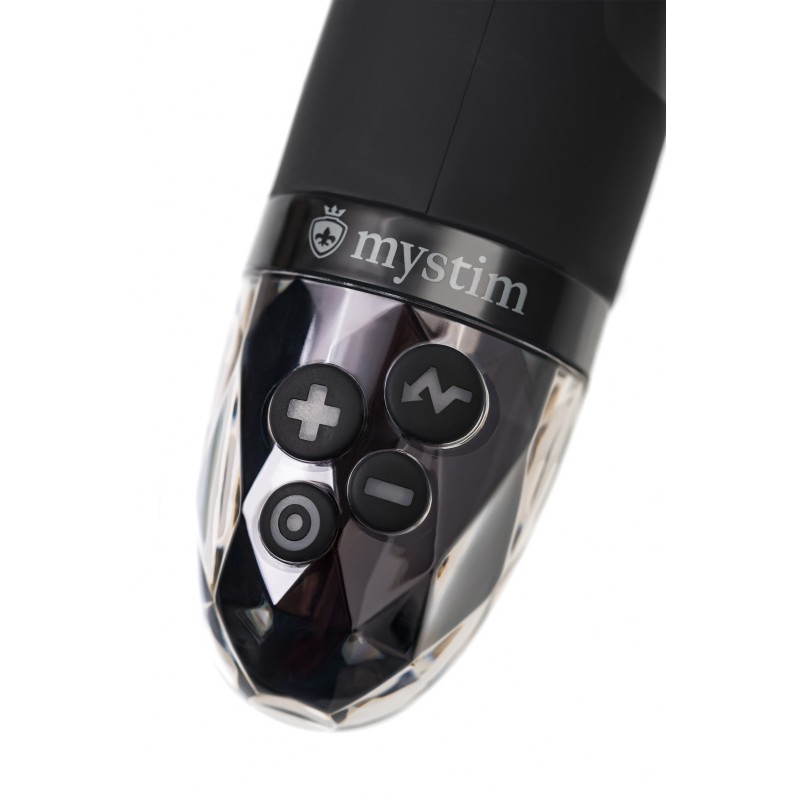 Вибратор Mystim Right on Ron с электростимуляцией, силикон, черный, 16,5 см