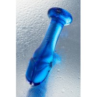 Анальный фаллоимитатор Sexus Glass, стекло, синий, 13 см