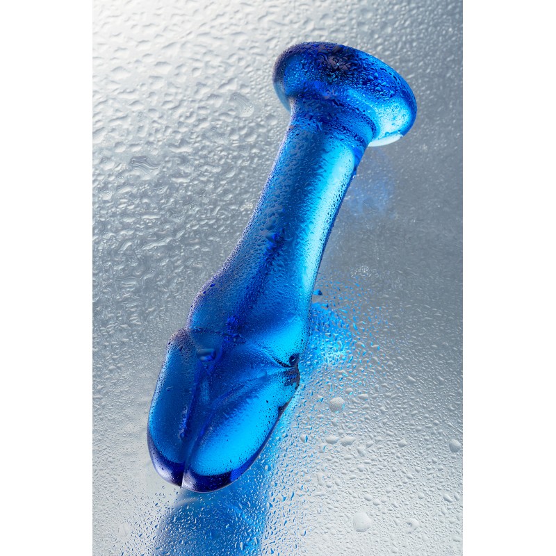 Анальный фаллоимитатор Sexus Glass, стекло, синий, 13 см