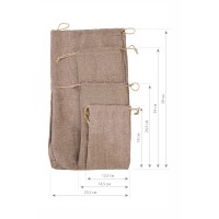 Мешочек XOXO, текстиль, коричневый, 24,5*14 см