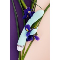 Вибратор с клиторальным стимулятором Flovetta Iris, силикон, голубой, 22 см