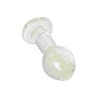 Анальная втулка Sexus Glass светящаяся в темноте, стекло, прозрачная, 6,5 см