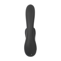 Вибратор с клиторальным стимулятором Satisfyer Double Flex Connect App, черный, силикон, 20 см