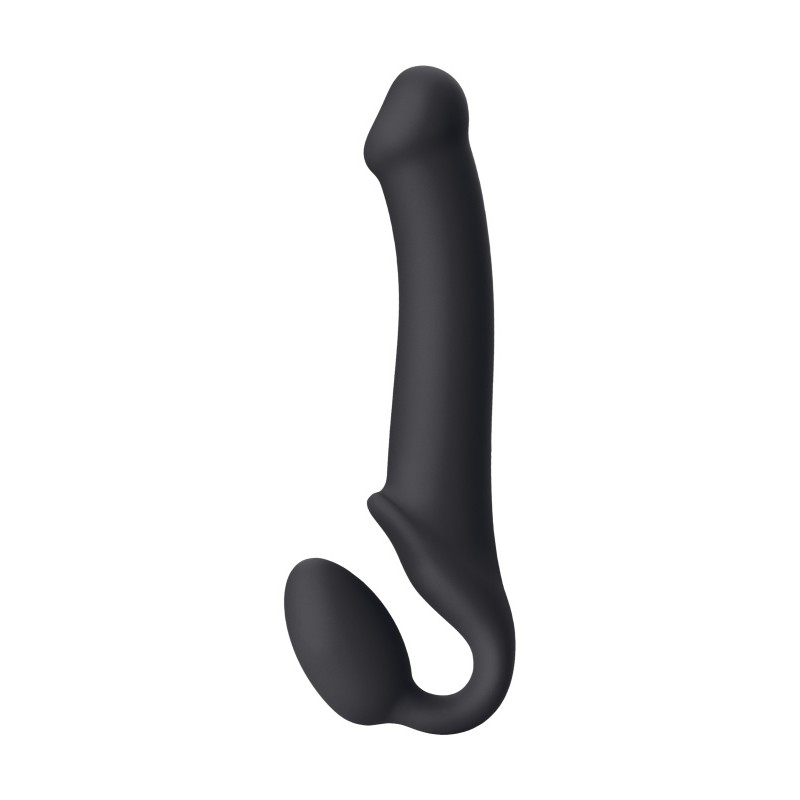 Безремневой нереалистичный страпон Strap-on-me, L, силикон, черный, 25 см