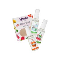 Набор гелей-смазок Yovee для любви (721010+721014+721054), вкус(мал/мята+карам) + увл(алоэ), 3х50 мл