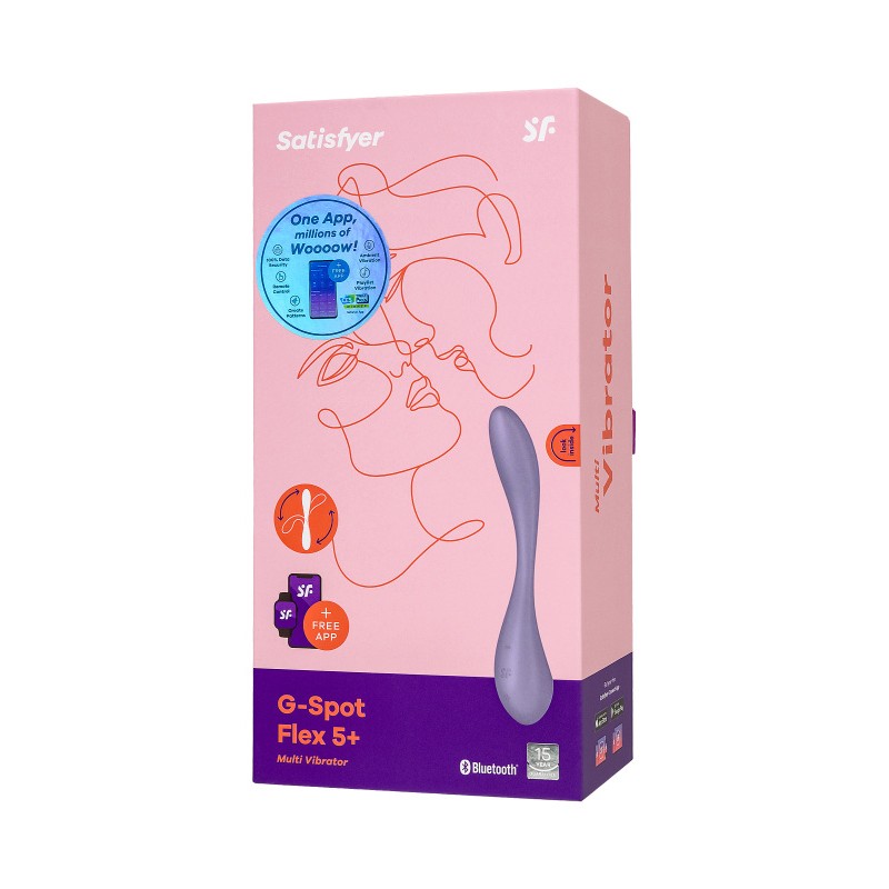 Стимулятор точки G с фиксацией формы Satisfyer G-Spot Flex 5 Connect App, сиреневый, 19,6 см